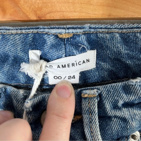 GOOD AMERICAN Good Vintage w/ Jagged Step Hem GV050T Indigo 043 - Picture 10 of 12